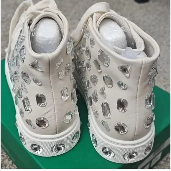 Cream Hi Top Rhinestone 9.5 - Picture 4 of 4